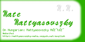 mate mattyasovszky business card